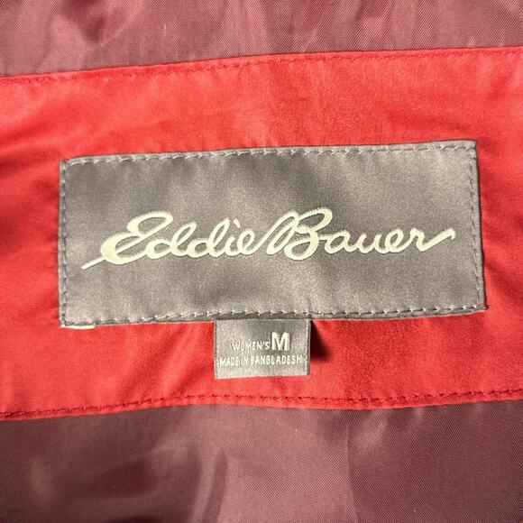 Eddie Bauer Down Puffer Vest Womens Medium Maroon Red Quilted Sleeveless - Picture 4 of 7